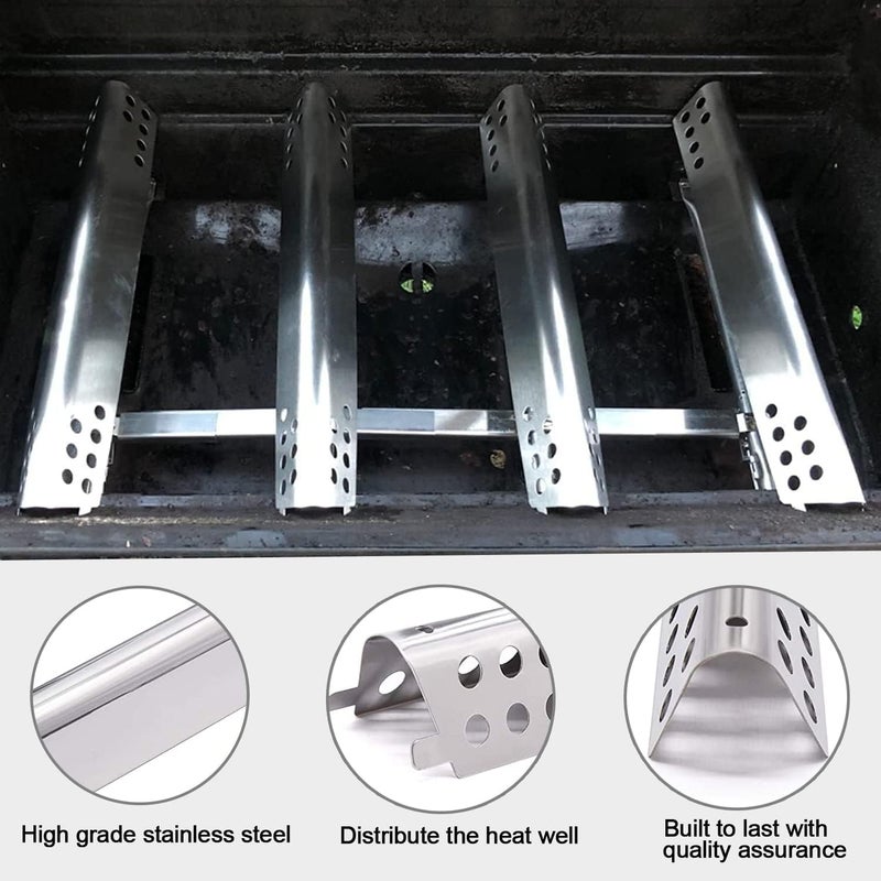 JCLMER Grill Replacement Parts for Charbroil Advantage 3 Burner 463343015 463335115 463642116 Grill Gas, Stainless Steel Pipe Burners, Heat Plate Shields and Crossover Tubes for 463642116, 4 Burner 463344015 - Image 4